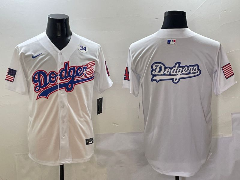 Men Los Angeles Dodgers Blank White national flag second generation joint name Nike 2025 MLB Jersey style 16->los angeles dodgers->MLB Jersey